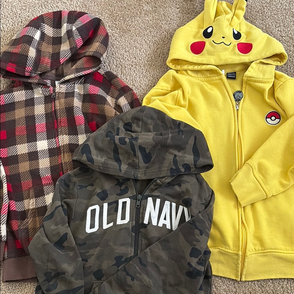 Three hoodies